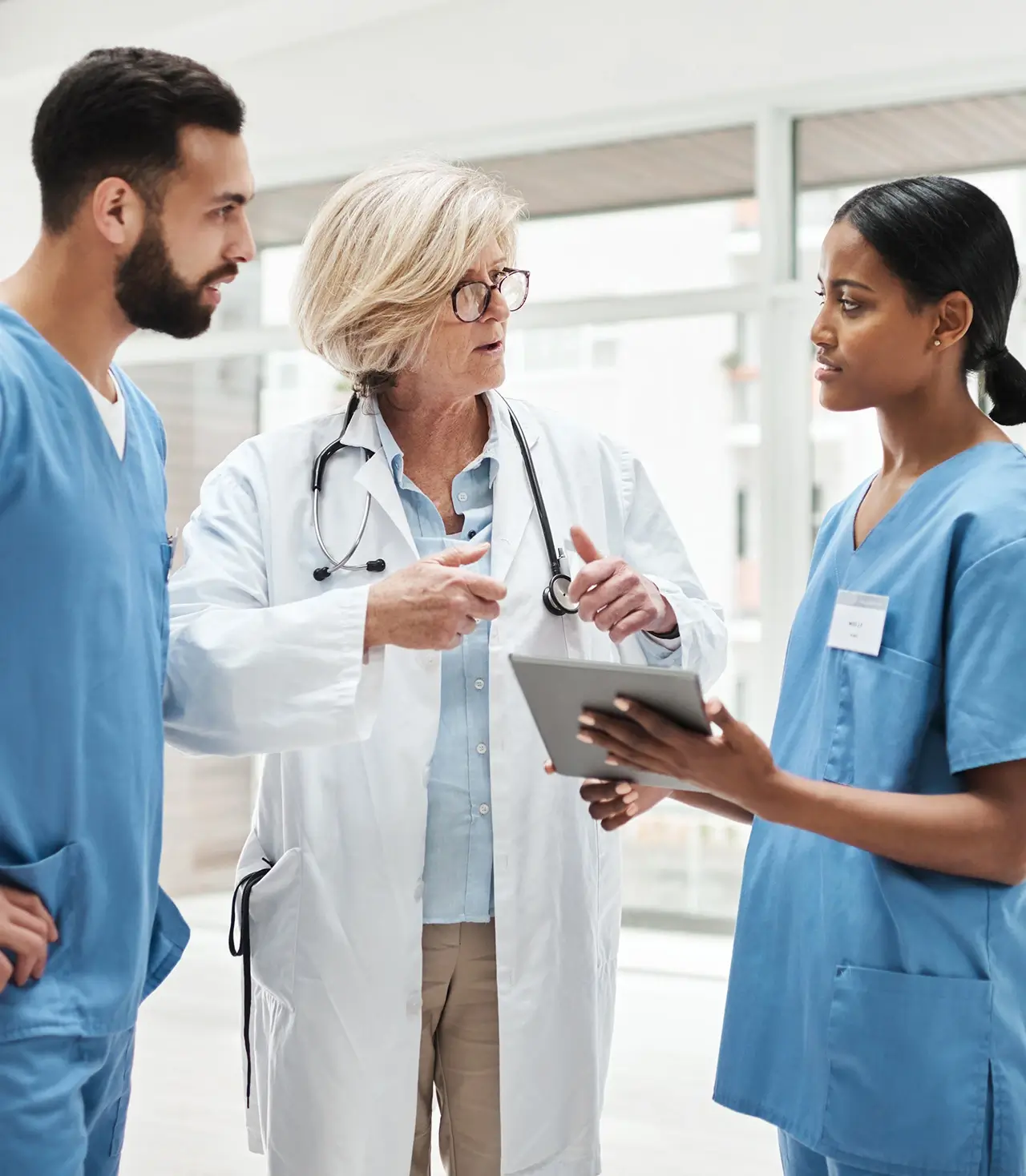 Doctor and nurses collaborating